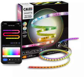 Benzi LED Calex Smart Striplight RGBIC+CCT Interior 700 Lumeni 12W/24W clasa F 2 metri 