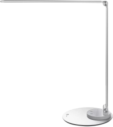 Lampa LED de birou TaoTronics TT-DL22, control touch, 3 moduri lumina, USB, 10W, 550lm, clasa energetica F, Argintiu