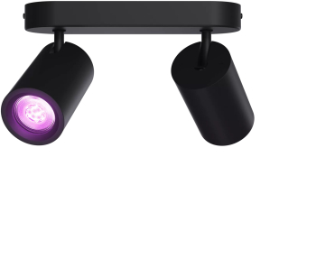 Plafoniera LED Smart Calex ovala cu 2 spoturi rotative - bec GU10 inclus dimabil negru 
