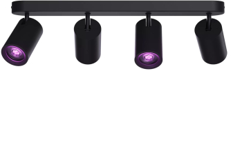 Plafoniera LED Smart Calex ovala cu 4 spoturi rotative - bec GU10 inclus dimabil negru 