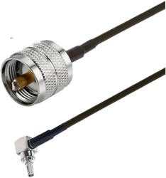 Cablu adaptor RF pigtail CRC9 male UHF male PL239 20cm pentru conectare modem la antena GSM 3G 4G GPS WIFI LORA 