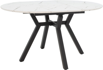 Masa Bucatarie/Dining Extensibila Fracesco MDF Finisaj Marmura Alba 100-140x100Cm 