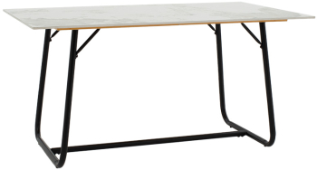 Masa Bucatarie/Dining Rabinos Piatra Sinterizata Finisaj Marmura Alba 150x90 Cm 