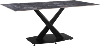 Masa Bucatarie/Dining Timos Blat Piatra Sinterizata Neagra 180x90 Cm 