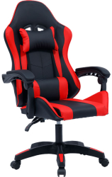 Scaun Gaming Piele Ecologica Waller Negru-Rosu 