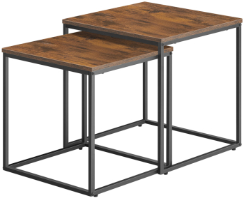 Set 2 Masute Cafea Patrate Klips Nuc Antichizat 