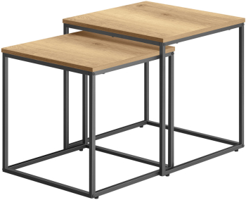 Set 2 Masute Cafea Patrate Klips Stejar 