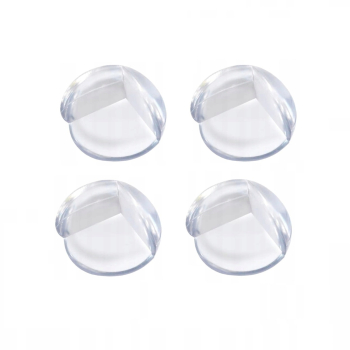 Set 4 bucati protectii pentru colturi ascutite silicon 3 x 3 x 3 cm transparent