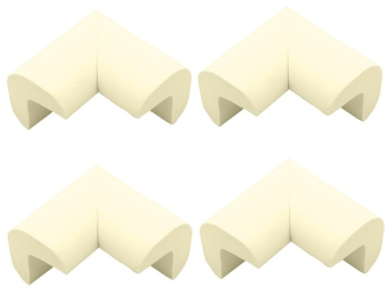 Set 4 bucati protectii pentru colturi ascutite spuma autoadeziv 6 x 6 x 3.5 cm crem