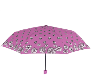 Umbrela dama MINI manuala Perletti flori buline roz 