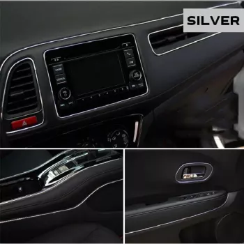 Banda decor interior crom TUNING 5m ARGINTIU 
