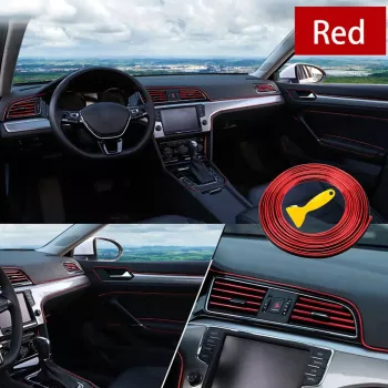 Banda decor interior crom TUNING 5m ROSU 