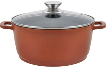 Cratita aluminiu turnat cu capac acoperire ceramica multistrat dimensiune 44x18 cm 22.8 L baza inductie 