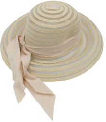 Palarie plaja dama bej transparent cu funda 