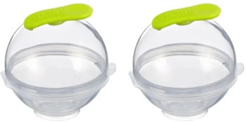 Set 2 forme gheata sfera Ibili silicon/plastic 7x11 cm transparent/verde 