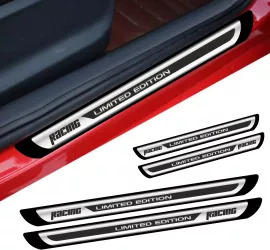 Set 4 bucati Protectii Praguri din autocolant Crom - Racing Limited Edition 