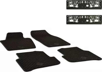 Set Covorase Auto Cauciuc Umbrella Pentru Skoda Fabia III 2014-2021 + Suport Numar Inmatriculare Mega Drive Simplu Set 2 Buc 
