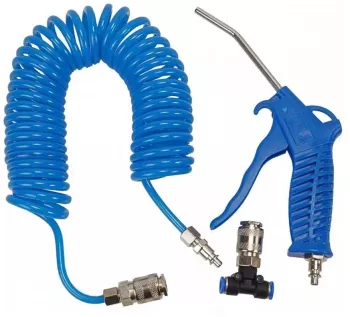 Set de suflat cu pistol furtun spiralat cuplaje 10ATM 