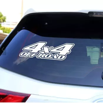 Sticker autoadeziv pentru vehicule Off Road model 4x4 Off Road dimensiune 29 x 11 cm culoare Alba 