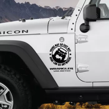 Sticker autoadeziv pentru vehicule Off Road model You Can Go Fast dimensiune 30 x 30 cm culoare Neagra 