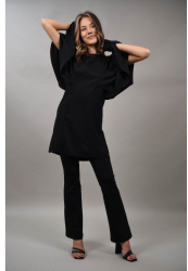 BLUZA CU MANECA LUNGA CUT OUT CELLESE Negru S-M 