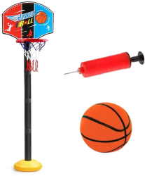 Cos de baschet cu panou Zola inaltime reglabila pe 4 niveluri 52-116 cm diametru cos 20 cm minge si pompa incluse pentru interior si e