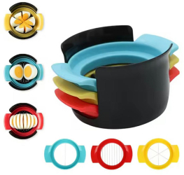 Feliator manual 3 in 1 pentru oua plastic si otel multicolor 