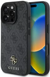 Husa pentru iPhone 16 Pro Max - Guess 4G Small and Classic Logo MagSafe GUHMP16XP4SM4MK - Black 