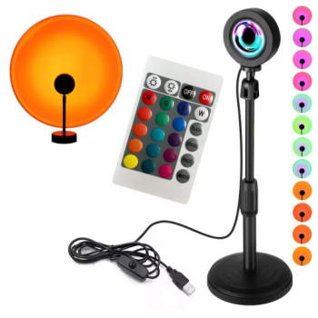 Lampa cu proiectie apus de soare Zola 16 culori RGB diferite moduri de iluminare luminozitate reglabila rotire 180 5W 5V/2A incarcar 