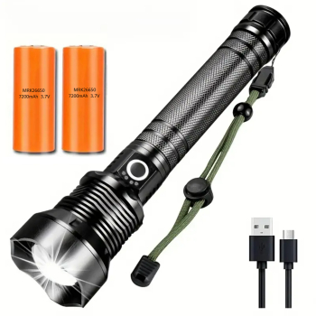 Lanterna tactica Zola 3 moduri de luminare 2000 lm dioda XHP70 ajustabila IP67 rezistenta la apa 7200mAh raza actiune 800 m 2 bate 