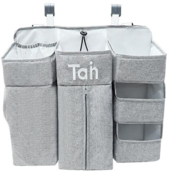 Organizator multifunctional pentru patut XXL gri 60 cm x 58 cm x 16 cm 