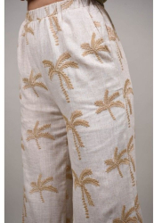 PANTALONI CU CADERE USOARA HAWAI Bej S-M 
