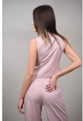 PANTALONI STIL MINIMALIST CU FIR METALIZAT COMO M Baby Pink 