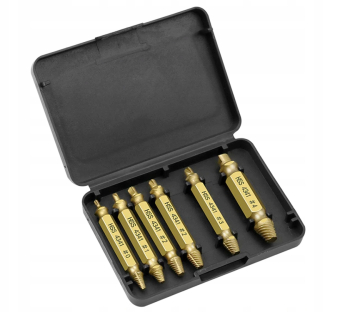 Set 6 extractoare pentru suruburi cutie depozitare auriu/negru 