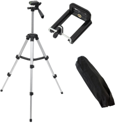 Trepied foto extensibil si reglabil 106 cm 4 sectiuni aluminiu si plastic negru/argintiu