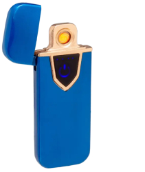 Bricheta Electronica cu Incarcare USB Buton cu Lumina cu senzor de amprenta 7 cm Albastru 