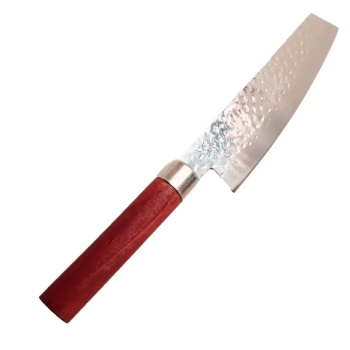 Cutit de Bucatarie cu Lama Din Otel Model Punctat Maner Din Lemn 30 Cm 
