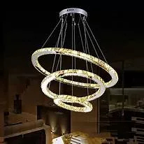 Greelustr Candelabru led HQ-246-W candelabru modern de sufragerie din cristal cu 3 setari lumini pandantiv nordic 3 segmente cerc