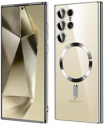 Husa pentru Samsung Galaxy S24 Ultra - Techsuit Luxury Crystal MagSafe - Silver 