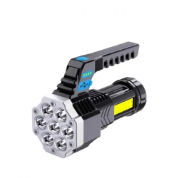 Lanterna Puternica de Mana ABS Lumini laterale COB 7 LED 2 IN 1 Afisare Procentaj Baterie lumina alba 