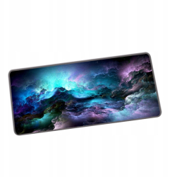 Protectie de birou pentru tastatura si mouse model spatiu 80x30 cm baza cauciucata multicolor 