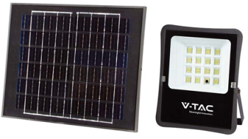 Reflector led 15w 6400k cu incarcare solara 