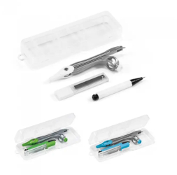 Set de Geometrie in Cutie Include 1 Compas 1 Creion Mecanic si 10 Mine Grafit de 0 5 mm. 128 x 42 x 20 mm 