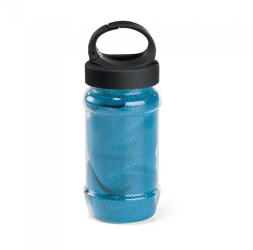 Set sticla cu maner 440 ml si prosop sport 30 x 80 cm albastru 
