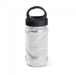 Set sticla cu maner 440 ml si prosop sport 30 x 80 cm gri 