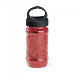 Set sticla cu maner 440 ml si prosop sport 30 x 80 cm rosu 