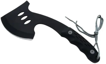 Topor Maner Anti Alunecare Cu Snur Din otel 25 cm Cu Husa negru