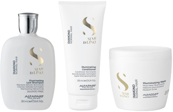 Pachet pentru stralucire si hidratare Alfaparf Diamond Illuminating Shampoo 250ml + Conditioner 200ml + Masca 500ml 
