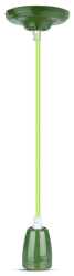 Pendul tavan portelan soclu e27 - verde 