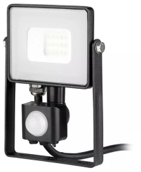 Reflector led smd 10w 4000k ip65 cu senzor miscare - negru 